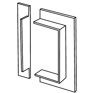 5594595 - Wandrahmensatz 2 teilig, 130/72 ähnlich RAL 9010 TYP  