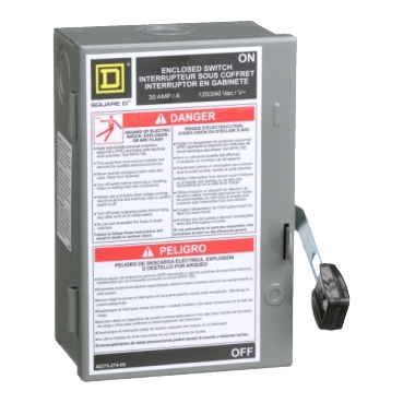 L221N - Safety switch, light duty, fusible, 30A, 3 wire, 2 poles 