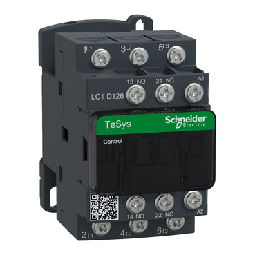 SCHNEIDER IEC Magnetic Contactor: Non-Reversing, 3 Poles, 9 A, 220V AC  Coil, 1NO/1NC