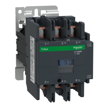 LC1D806BNW - Contactor, TeSys Deca, 3P(3NO), AC-3/AC-3e, <=440V 80A, 32V DC  wide voltage range coil, lugs-ring terminals