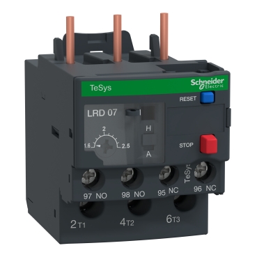 LRD07 - TeSys Deca, thermal overload relay, 1.6 to 2.5 A, class 