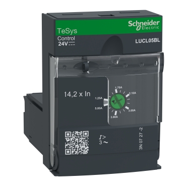 LUCL05BL - Standard control unit, TeSys Ultra, 3P, 1.25 to 5A, 690VAC,  magnetic protection, 24VDC coil