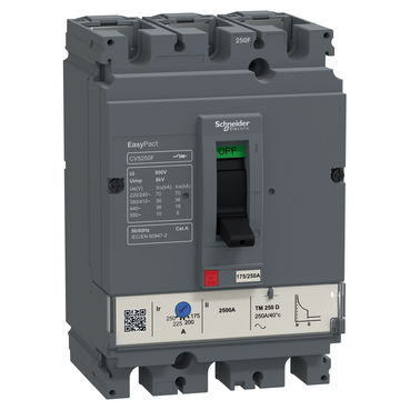 LV525333 - EasyPact CVS250F circuit breaker, 36 kA at 415 VAC, 3P