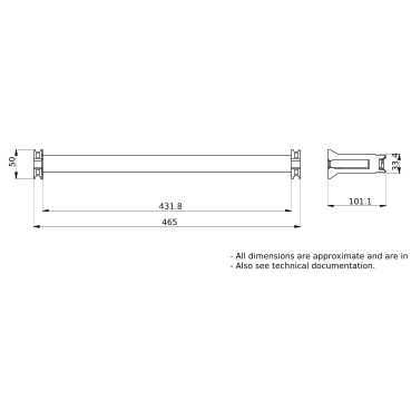 PrismaSeT_LVS03006_Modular Device Rail, L = 750 Mm