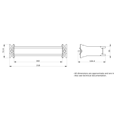 PrismaSeT_LVS03010_Modular Device Rail W250