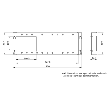 LVS03041 - MOUNTING PLATE NSX/CVS/VIGI 250 V. FIX.ROT.HANDLE