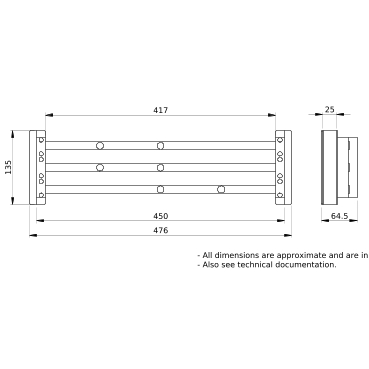 PrismaSeT_LVS03122_Mounting Plate For Isft 100N/160, Busbar Mounting