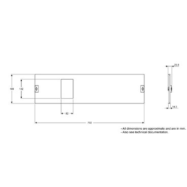 PrismaSeT_LVS03239_Front Plate For Horizontal Ins250, W = 750 Mm