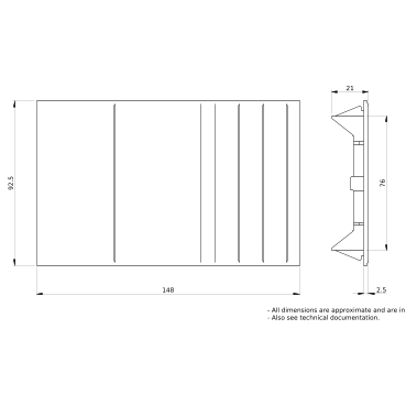 LVS03249 - BLANKING PLATE NSX/CVS250-EZC100 VERTICAL W147