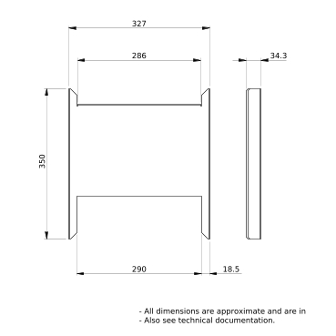 PrismaSeT_LVS03488_Mounting Plate For Withdrawable Ns1600-Nt, 3P, W = 400 Mm