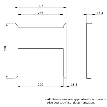 PrismaSeT_LVS03489_Mounting Plate For Vertical Fixed Nt, 3P, W = 400 Mm