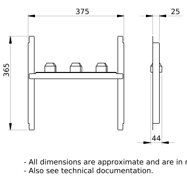 PrismaSeT_LVS03545_Busbar Mounting Plate For Isfl160, 100 Mm Between Centres