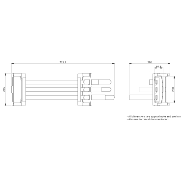 PrismaSeT_LVS03555_Mounting Plate For Isft 100N/160, Busbar Mounting