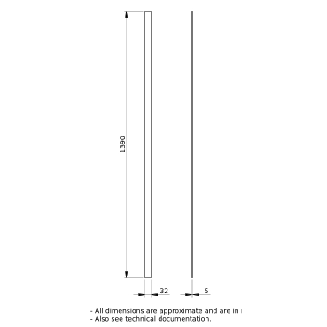 PrismaSeT_LVS04173_Threaded Bars (4) 400A W1400 For Linergy Bs Busbar