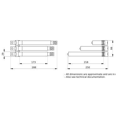 LVS04423 - Connection for horizontal fixed NSX250 with toggle, 3P