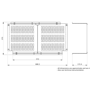 LVS04976 - Form 2 cover for horizontal busbars LGYE 2500A or BS