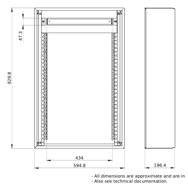 PrismaSeT_LVS08066_Wall-Mounted Encl. 4Rows+6M Pack250 Ip30