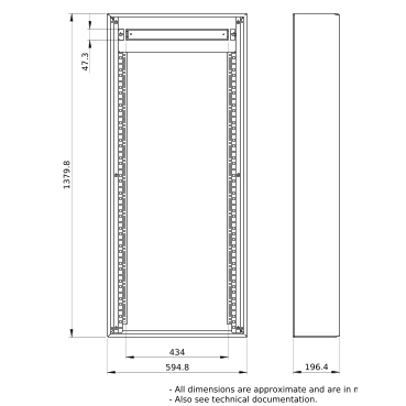 PrismaSeT_LVS08069_Wall-Mounted Encl. 7Rows+6M Pack250 Ip30