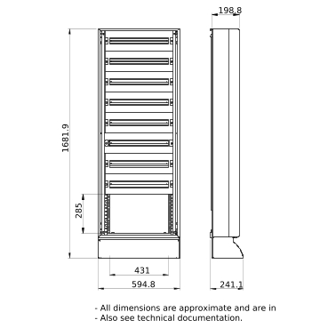 PrismaSeT_LVS08073_Floor-Stand.Encl. 8Rows+6M Pack250 IP30