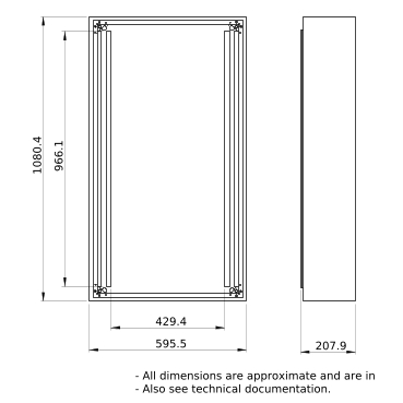 PrismaSeT_LVS08107_Wall-Mounted Encl.W600 21M  IP30