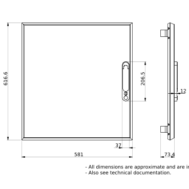 PrismaSeT_LVS08124_Plain Door W600 12M  IP30