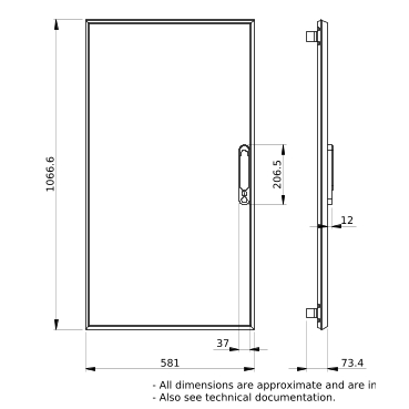 PrismaSeT_LVS08127_Plain Door W600 21M  IP30