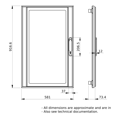 PrismaSeT_LVS08136_Transparent Door W600 18M  IP30