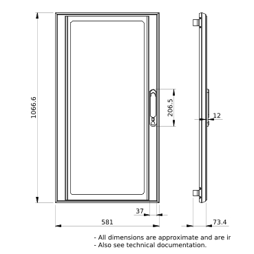 PrismaSeT_LVS08137_Transparent Door W600 21M  IP30