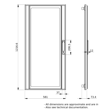 PrismaSeT_LVS08138_Transparent Door W600 24M  IP30
