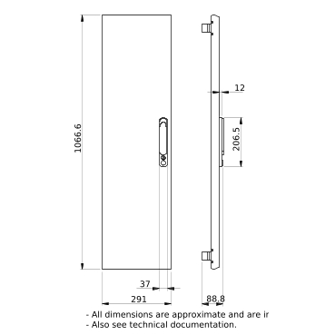 LVS08187 - PrismaSeT G - Porte pleine gaine d'extension 21M - L300