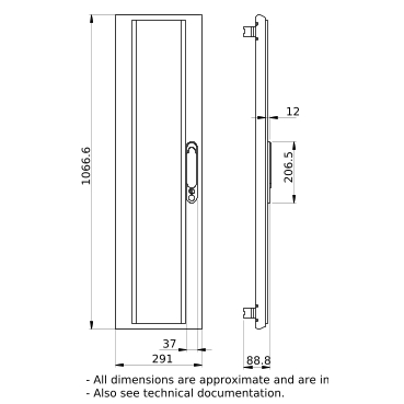 PrismaSeT_LVS08197_Transp.Duct Door W300 21M  IP30