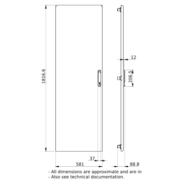 PrismaSeT_LVS08225_Plain Door W600 36M  IP30