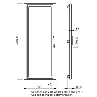 PrismaSeT_LVS08232_Transparent Door W600 27M  IP30