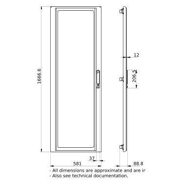 PrismaSeT_LVS08234_Transparent Door W600 33M  IP30