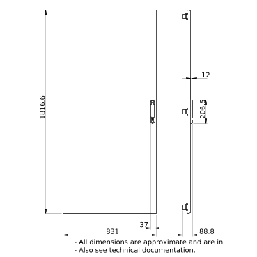 PrismaSeT_LVS08255_Plain Door W850 36M IP30