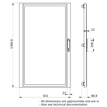 PrismaSeT_LVS08262_Transp. Door W850 27M IP30/4X