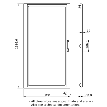 PrismaSeT_LVS08263_Transp. Door W850 30M IP30/4X