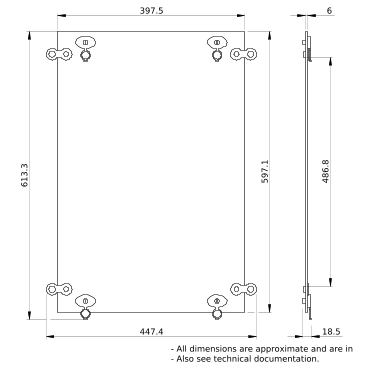 Shinページ LVS08634 - Roof plate, PrismaSeT P, for enclosure W 400mm D 600mm