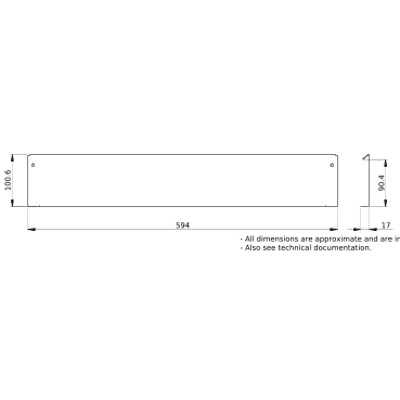PrismaSeT_LVS08805_Plinth Raiser W600 H100Mm  IP30