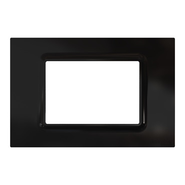 M3TB03_BK - Cover frame, Miluz E, 3 gang, Black | Schneider 