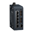 Modicon Standard, некерований мережевий комутатор, 6 портів для мідного кабелю, 2 порти для одномодового оптоволокна