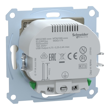 MEG2366-0344 - Schuko Steckdose mit USB Ladegerät Weiß System M 