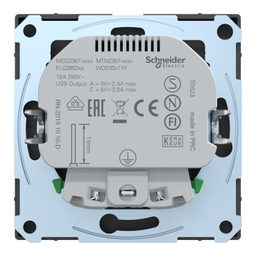 MEG2367-6034 - Schuko Steckdose mit USB Ladegerät Anthrazit 