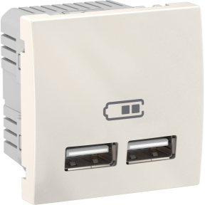 MGU3.418.25 - Unica - Double USB charger - 2.1 A - ivory | Schneider