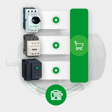 Localizador de Componentes de Partida de Motor Schneider Electric Uma ferramenta para selecionar componentes de proteção e controle de motores elétricos.