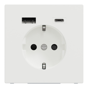 MTN2367-6037 - Розетка з заземленням зі шторками та usb тип a+c