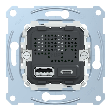 MTN4366-0110 - Doppelter USB-Ladegeräteeinsatz 2,4 A | Schneider 