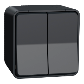 Mureva Styl - Double va et vient - saillie - IP55 - IK08 - connexion auto - gris