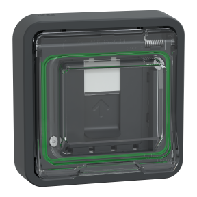 Mureva Styl - Prise RJ45 cat 6A blindé STP FTP - composable - IP55 IK07 - gris