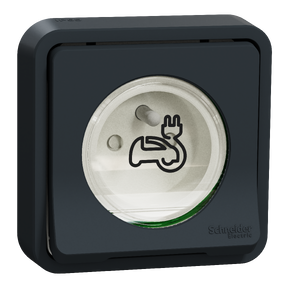 Mureva Styl - Prise renforcée 2P+T pour charge voiture électrique - Encastrée - IP55 - IK08 - Gris